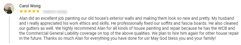 Alan did an excellent job painting